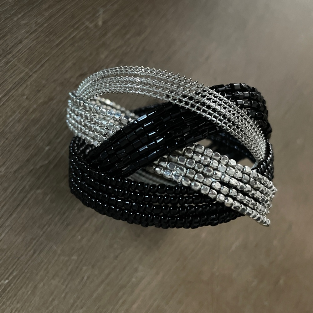 Premier Designs Sparkly Black & Silver Bracelet
